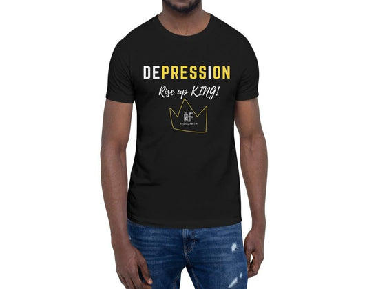 Depression-PRESS ON Tee - Rising Faith Brand